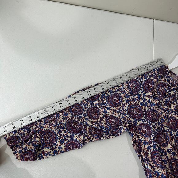 J.Crew Palermo Dress Womens Small Tall Purple Linen Paisley Floral Boho Sundress - Picture 12 of 14